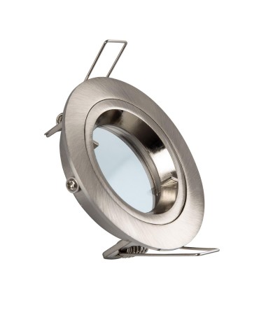 Collerette Downlight Ronde Argentée pour Ampoule LED GU10/GU5.3 Coupe Ø 65mm - 5357 - vue 2