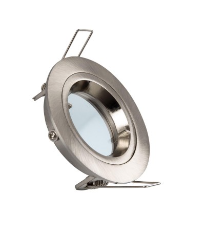 Collerette Downlight Ronde Argentée pour Ampoule LED GU10/GU5.3 Coupe Ø 65mm - 5357 - vue 3