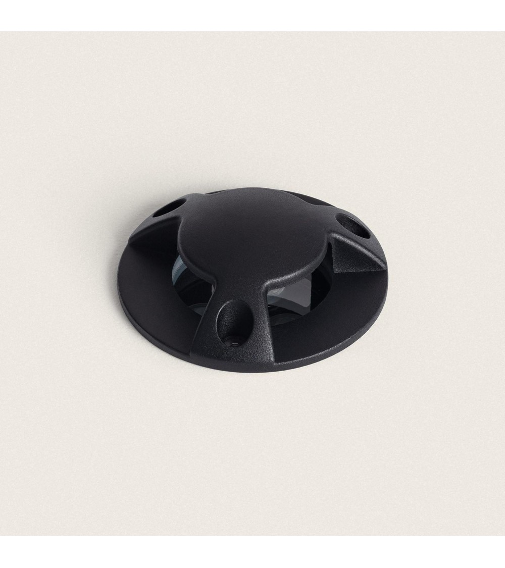 Balise Extérieure LED 3W Encastrable au Sol Gimsha 3L Noire - 102371 - vue 1