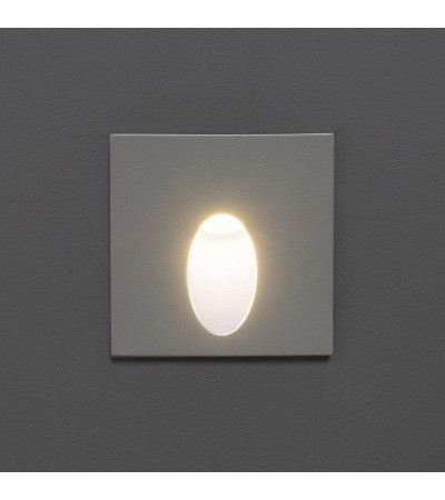 Balise Extérieure Murale LED Encastrable 3W Carrée Ellis Blanche - 87845 - vue 4