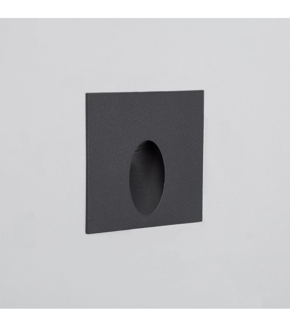 Balise Extérieure Murale LED Encastrable 3W Carrée en Aluminium Ellis Grise - 87849 - vue 1