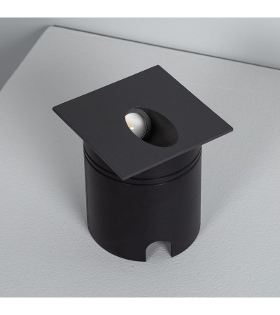 Balise Extérieure Murale LED Encastrable 3W Carrée en Aluminium Ellis Grise - 87849 - vue 6