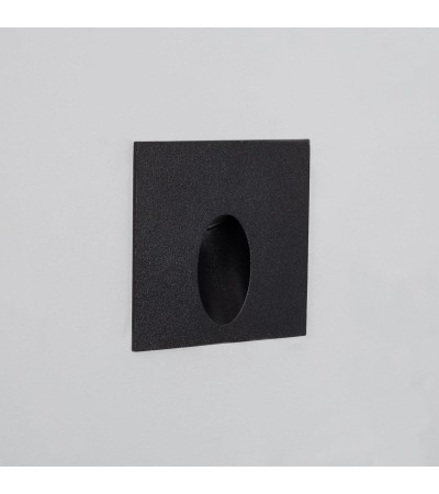 Balise Extérieure Murale LED Encastrable 3W Carrée en Aluminium Ellis Noire