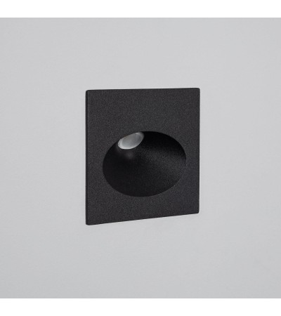 Balise Extérieure Murale LED Encastrable Carrée 3W Coney Noire