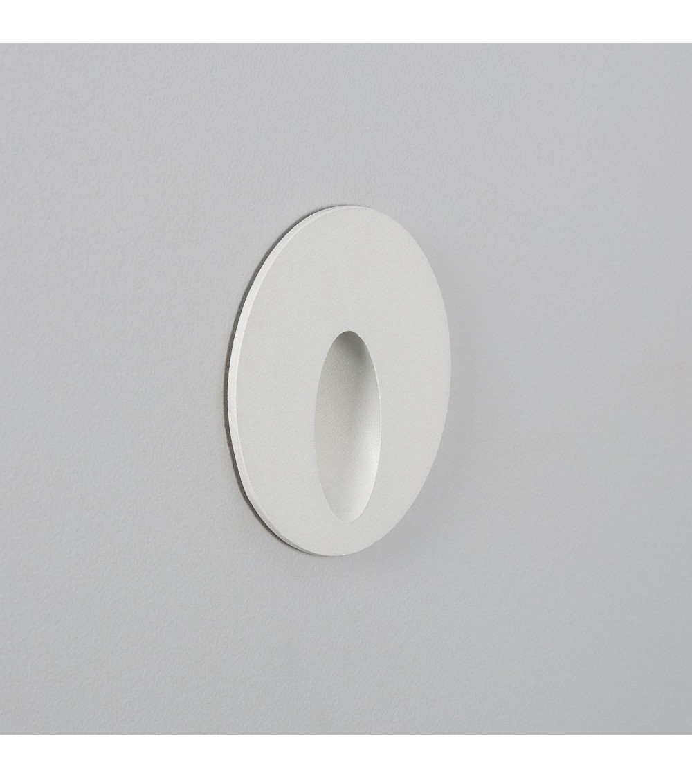 Balise Extérieure Murale LED Encastrable 3W Ronde Blanche en Aluminium Boiler - 87831 - vue 1