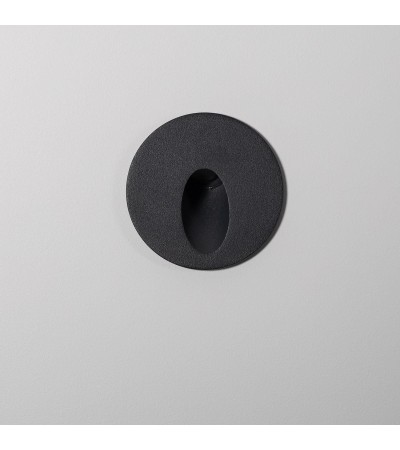 Balise Extérieure Murale LED Encastrable 3W Ronde en Aluminium Boiler Grise - 87840 - vue 4