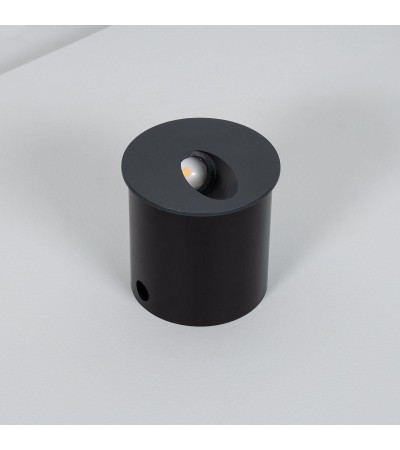 Balise Extérieure Murale LED Encastrable 3W Ronde en Aluminium Boiler Grise - 87840 - vue 5