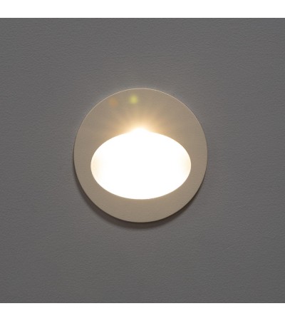 Balise Extérieure Murale LED Encastrable 3W Ronde en Aluminium Coney Blanche - 87812 - vue 4