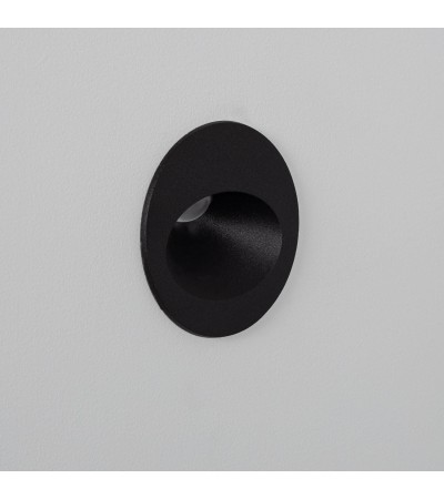 Balise Extérieure Murale LED Encastrable 3W Ronde Coney Noire - 87819 - vue 3