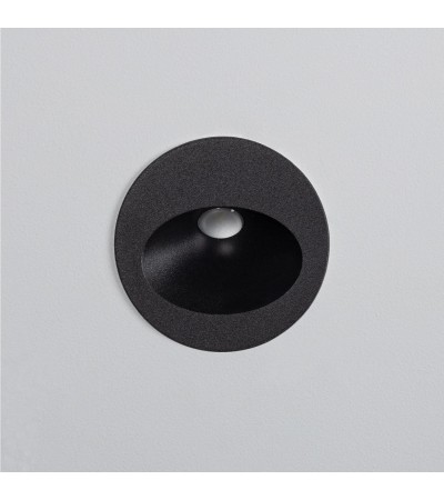 Balise Extérieure Murale LED Encastrable 3W Ronde Coney Noire - 87819 - vue 5