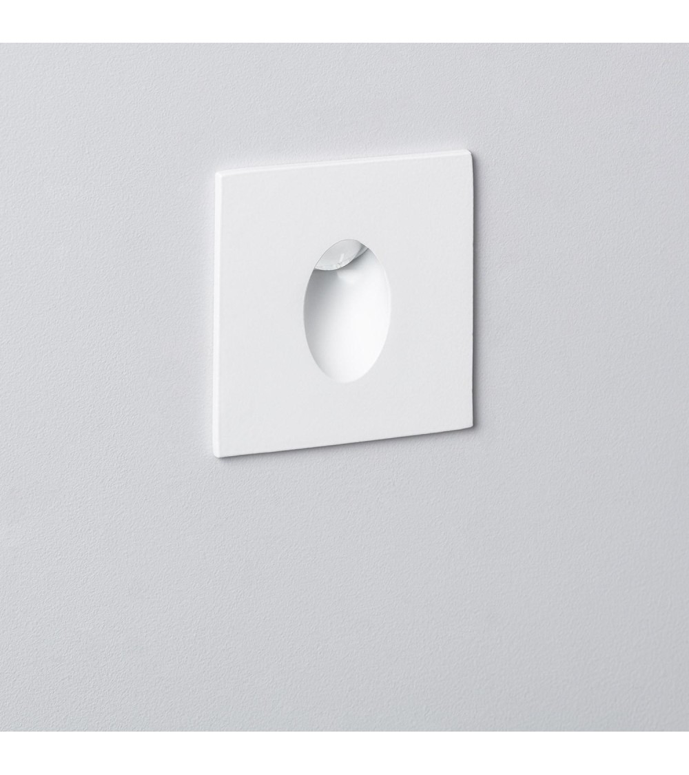 Balise LED 1W Encastrable au Mur Carrée Blanche Adam - 86029 - vue 1