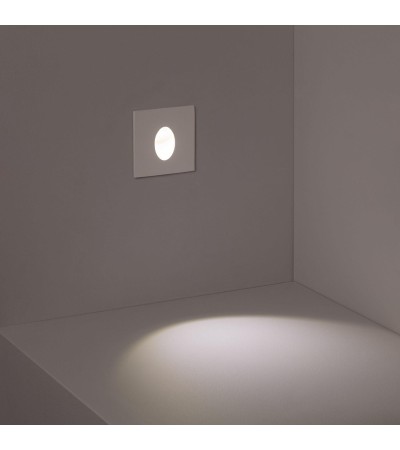 Balise LED 1W Encastrable au Mur Carrée Blanche Adam - 86029 - vue 4