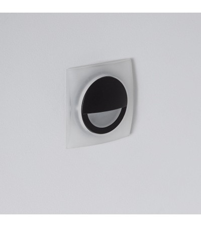 Balise Murale LED 3W Encastrable Aluminium Carrée Noire Occulare - 87700 - vue 1