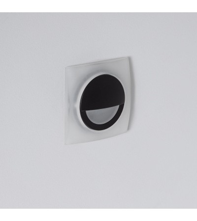 Balise Murale LED 3W Encastrable Aluminium Carrée Noire Occulare - 87700 - vue 3