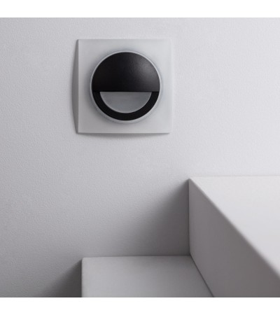 Balise Murale LED 3W Encastrable Aluminium Carrée Noire Occulare - 87700 - vue 5