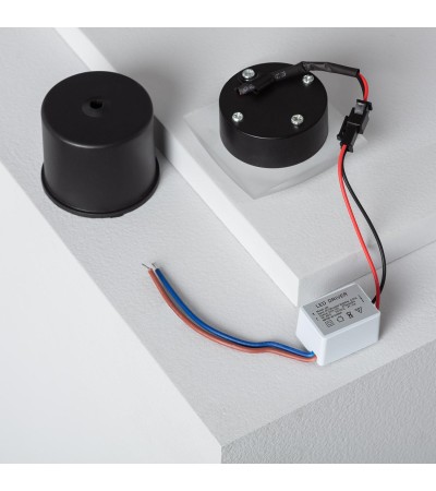 Balise Murale LED 3W Encastrable Aluminium Carrée Noire Occulare - 87700 - vue 6