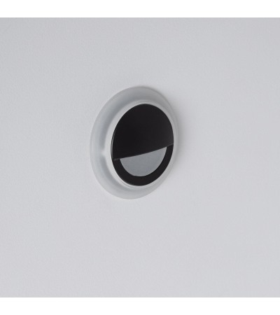 Balise Murale LED 3W Encastrable Aluminium Ronde Noire Occulare