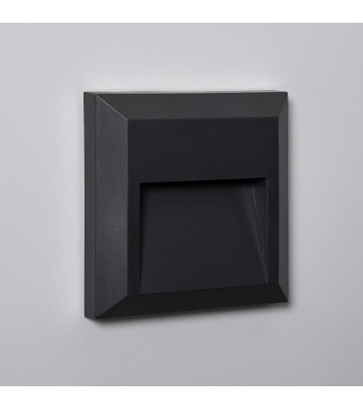 Balise LED Extérieure 1W En Saillie au Mur Carrée Byron Noire