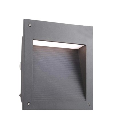 Balise LED Extérieure 20W Encastrable au Mur Micenas Square Gris Urbain LEDS-C4 05-9885-Z5-CL