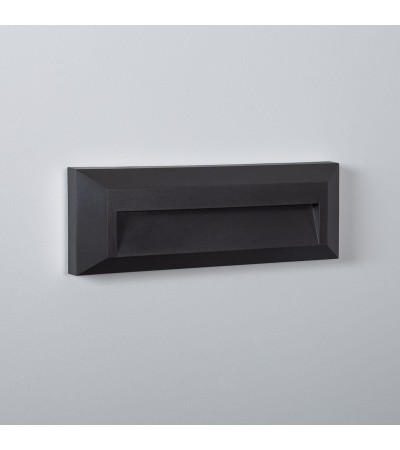 Balise LED Extérieure 2W En Saillie au Mur Rectangulaire Élide Noire