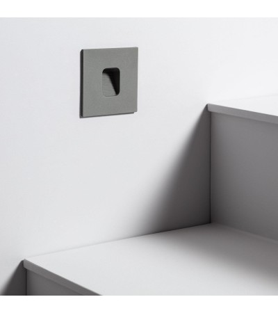 Balise LED Extérieure 2W Encastrable au Mur Carrée Grasset Grise