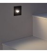 Balise Murale Extérieure LED 2W Encastrable Aluminium Carrée Noire Guell - 87232 - vue 4