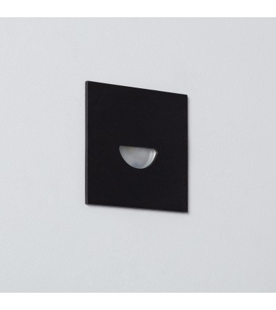 Balise Murale Extérieure LED 2W Encastrable Aluminium Carrée Noire Guell - 87232 - vue 5