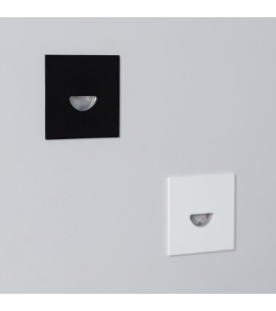 Balise Murale Extérieure LED 2W Encastrable Aluminium Carrée Noire Guell - 87232 - vue 8