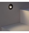 Balise Murale Extérieure LED 2W Encastrable Aluminium Ronde Noir Guell - 87218 - vue 4