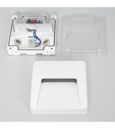 Balise LED Extérieure 3W En Saillie au Mur Carrée Dag Blanche - 88310 - vue 5