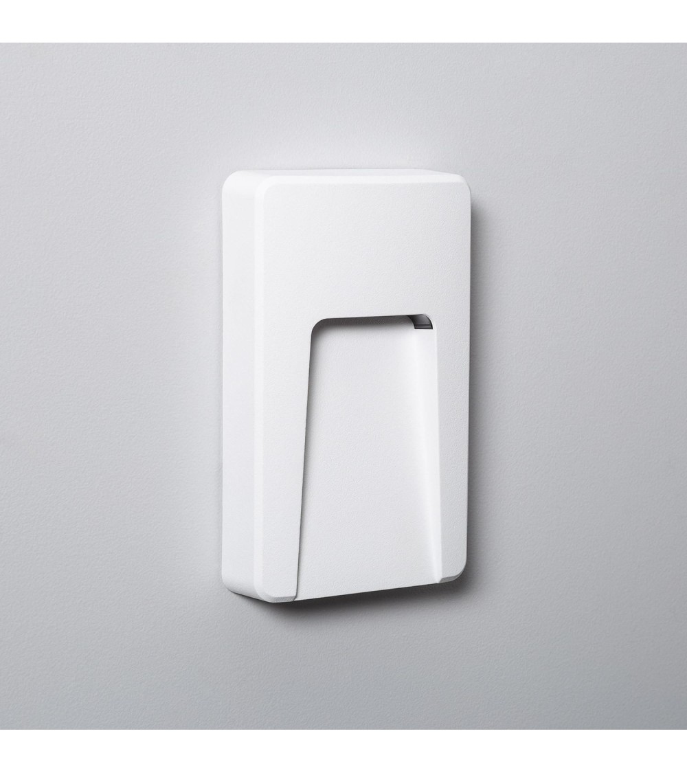 Balise LED Extérieure 3W En Saillie au Mur Rectangulaire Joy Blanche - 88324 - vue 1