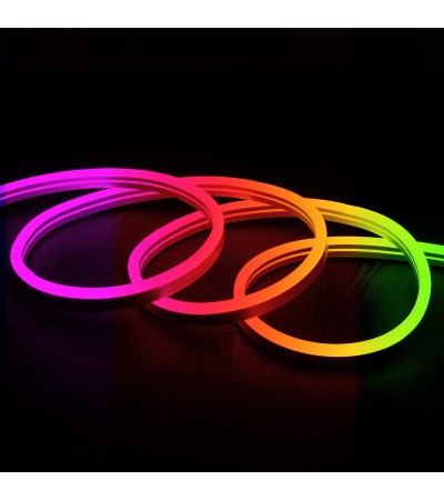 Ruban LED Néon Dimmable 220V RGB Semi-Circulaire 180 11W/m Coupe 100cm IP67 Sur mesure - 86595 - vue 9
