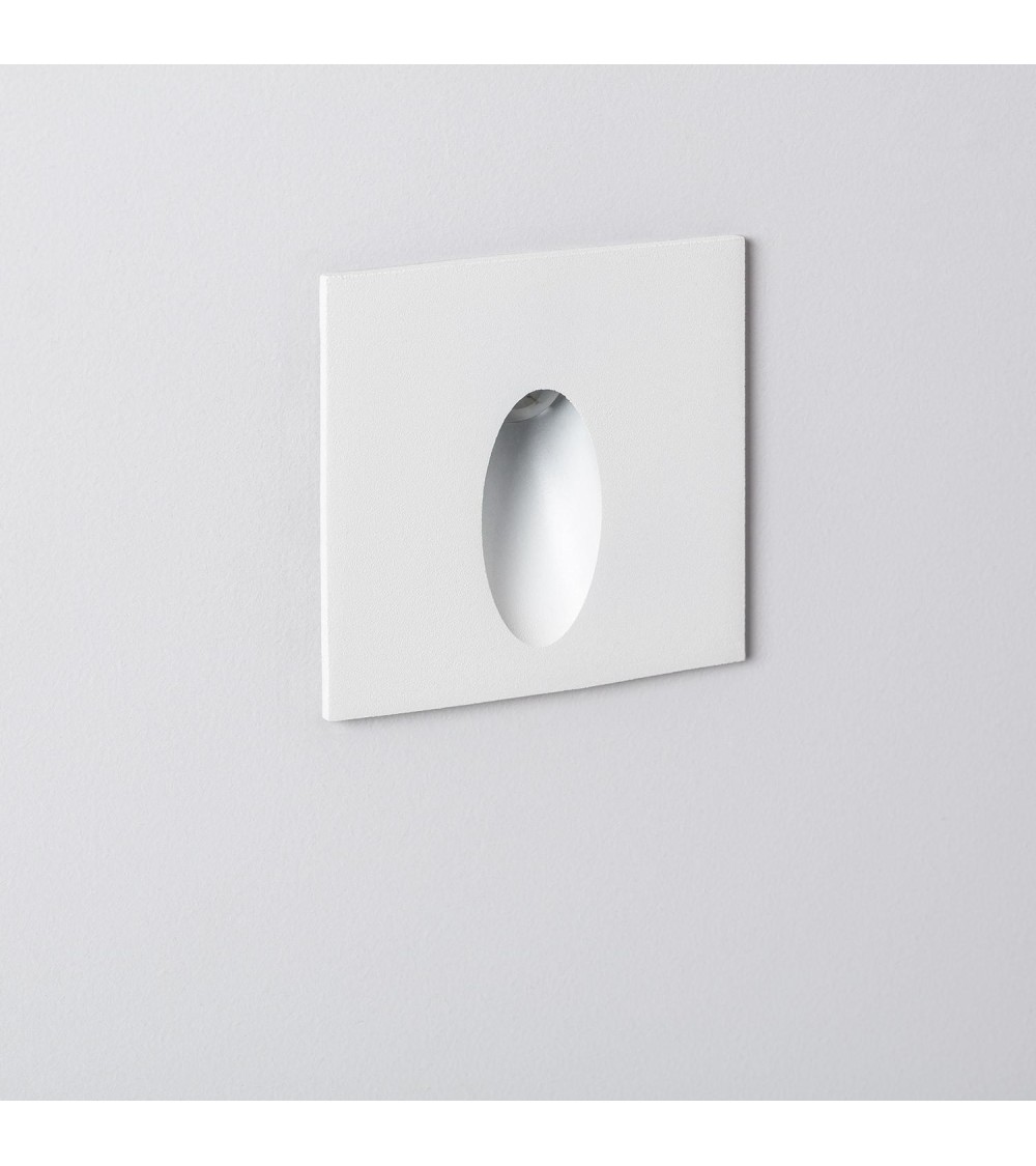 Balise LED Extérieure 3W Encastrable au Mur Carée Bombée Olite Blanche - 87761 - vue 1
