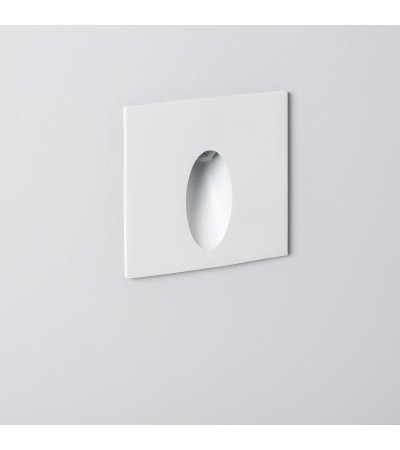 Balise LED Extérieure 3W Encastrable au Mur Carée Bombée Olite Blanche - 87761 - vue 3