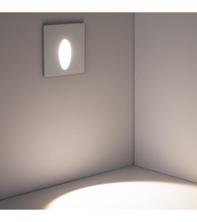 Balise LED Extérieure 3W Encastrable au Mur Carée Bombée Olite Blanche - 87761 - vue 4