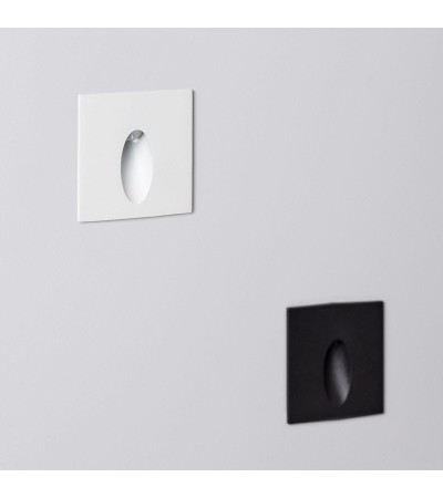 Balise LED Extérieure 3W Encastrable au Mur Carée Bombée Wabi Noire - 87756 - vue 4