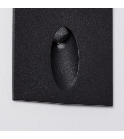 Balise LED Extérieure 3W Encastrable au Mur Carée Bombée Wabi Noire - 87756 - vue 6