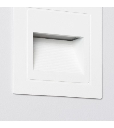 Balise LED Extérieure 3W Encastrable au Mur Carrée Olite Blanche - 87716 - vue 5