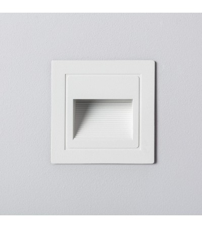 Balise LED Extérieure 3W Encastrable au Mur Carrée Olite Blanche - 87716 - vue 6