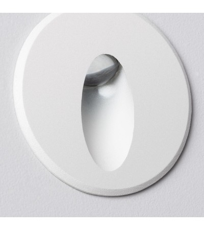 Balise LED Extérieure 3W Encastrable au Mur Ronde Bombée Olite Blanche - 87744 - vue 5