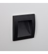 Balise Extérieure LED 4W Encastrable Aluminium Murale Carrée Noire Leif - 87971 - vue 1