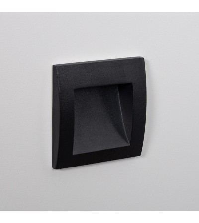 Balise Extérieure LED 4W Encastrable Aluminium Murale Carrée Noire Leif - 87971 - vue 3