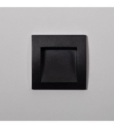 Balise Extérieure LED 4W Encastrable Aluminium Murale Carrée Noire Leif - 87971 - vue 4