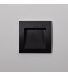 Balise Extérieure LED 4W Encastrable Aluminium Murale Carrée Noire Leif - 87971 - vue 4