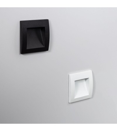 Balise Extérieure LED 4W Encastrable Aluminium Murale Carrée Noire Leif - 87971 - vue 8