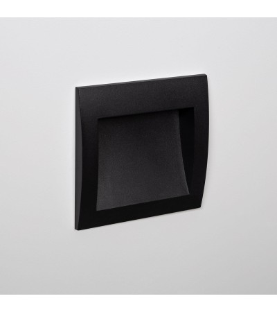 Balise LED Extérieure 4W Encastrable Carrée en Aluminium Natt Noire - 87945 - vue 3