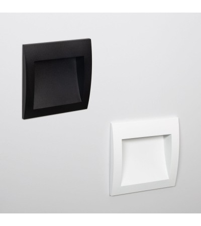 Balise LED Extérieure 4W Encastrable Carrée en Aluminium Natt Noire - 87945 - vue 8