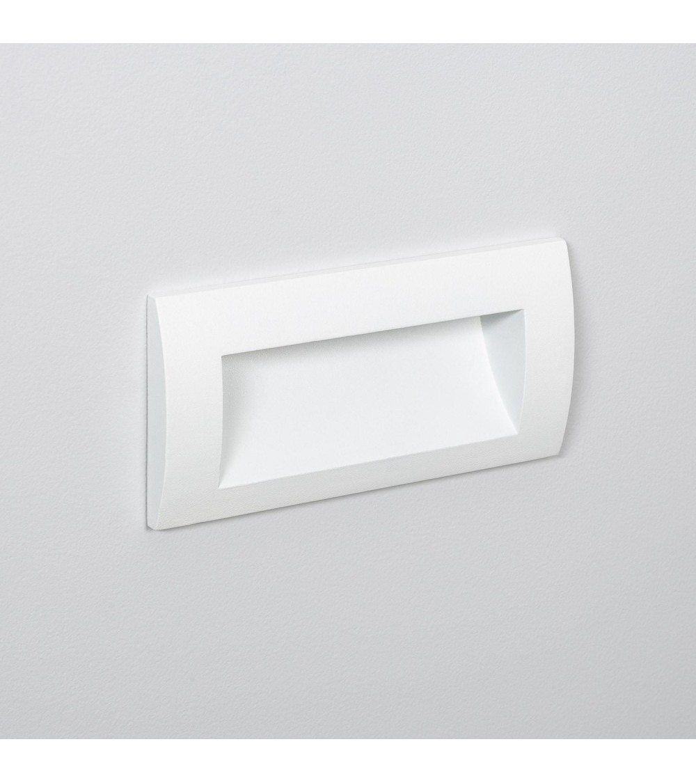 Balise LED Extérieure 4W Encastrable au Mur Rectangulaire Elin Blanche - 87985 - vue 1