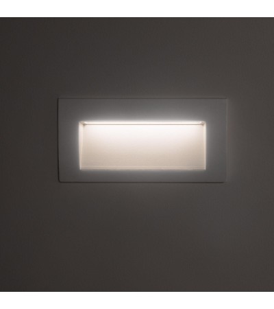 Balise LED Extérieure 4W Encastrable au Mur Rectangulaire Elin Blanche - 87985 - vue 4