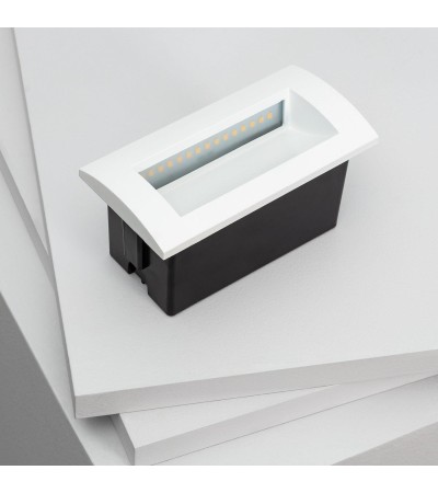 Balise LED Extérieure 4W Encastrable au Mur Rectangulaire Elin Blanche - 87985 - vue 6